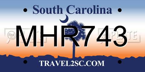MHR743 South Carolina License Plate