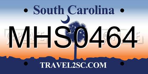 MHS0464 South Carolina License Plate