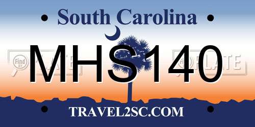 MHS140 South Carolina License Plate