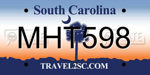 MHT598 South Carolina License Plate