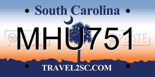 MHU751 South Carolina License Plate