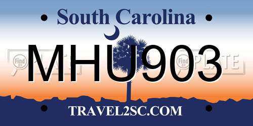 MHU903 South Carolina License Plate