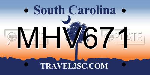 MHV671 South Carolina License Plate