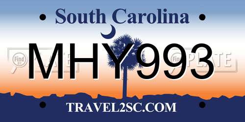 MHY993 South Carolina License Plate