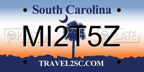 MI2T5Z South Carolina License Plate