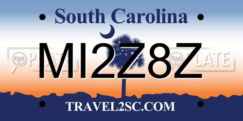 MI2Z8Z South Carolina License Plate