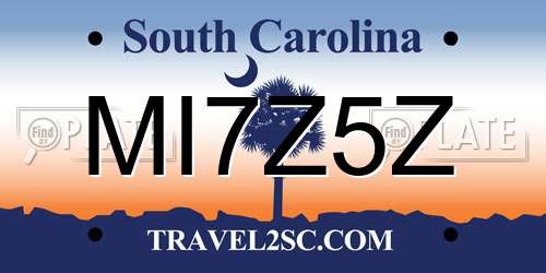 MI7Z5Z South Carolina License Plate
