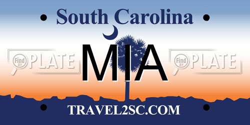 MIA South Carolina License Plate