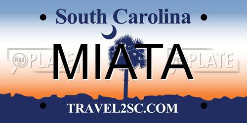 MIATA South Carolina License Plate