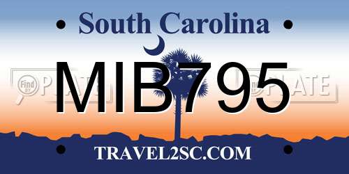 MIB795 South Carolina License Plate