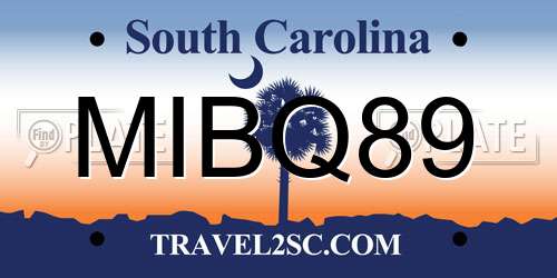 MIBQ89 South Carolina License Plate