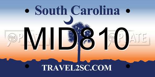MID810 South Carolina License Plate
