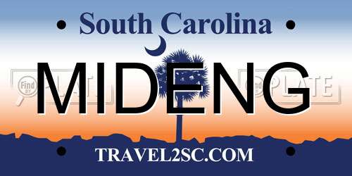 MIDENG South Carolina License Plate