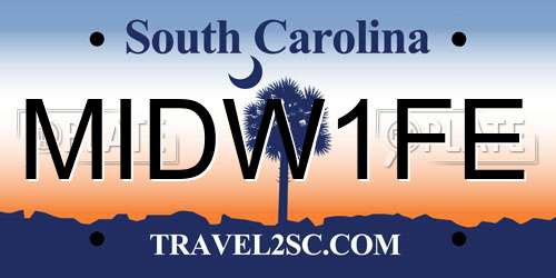 MIDW1FE South Carolina License Plate