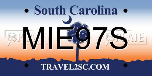 MIE97S South Carolina License Plate