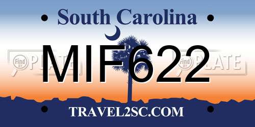 MIF622 South Carolina License Plate