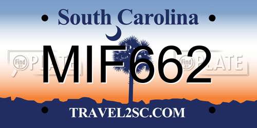 MIF662 South Carolina License Plate