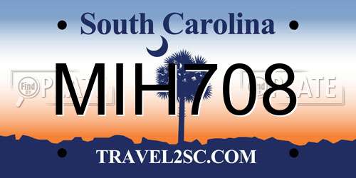MIH708 South Carolina License Plate