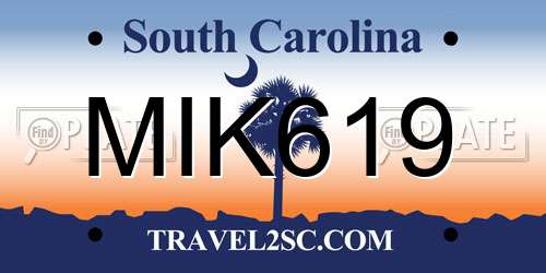 MIK619 South Carolina License Plate