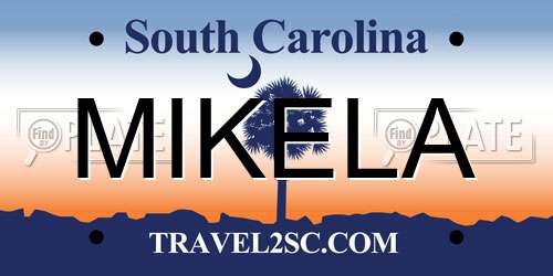 MIKELA South Carolina License Plate