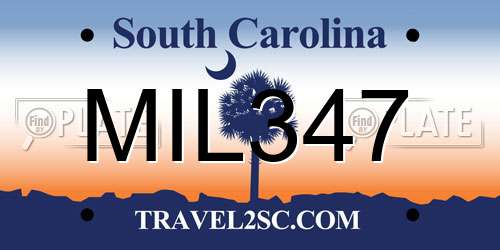 MIL347 South Carolina License Plate