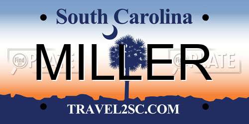 MILLER South Carolina License Plate