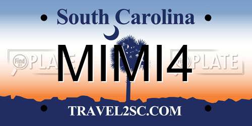MIMI4 South Carolina License Plate