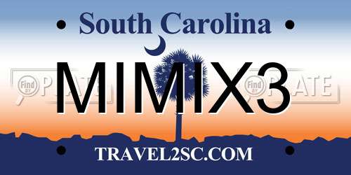 MIMIX3 South Carolina License Plate