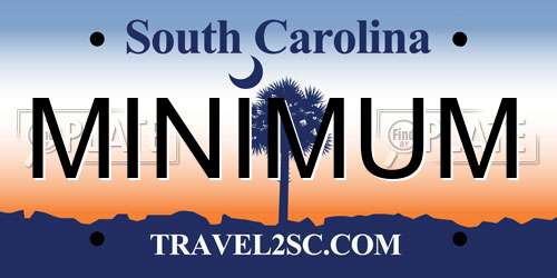 MINIMUM South Carolina License Plate