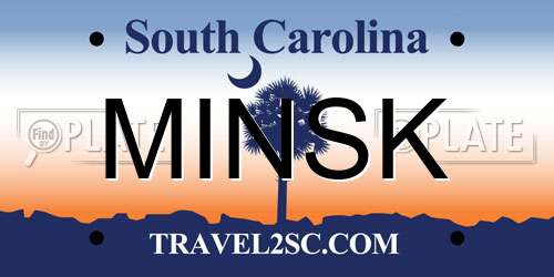 MINSK South Carolina License Plate