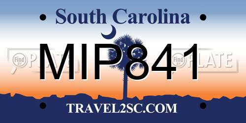 MIP841 South Carolina License Plate