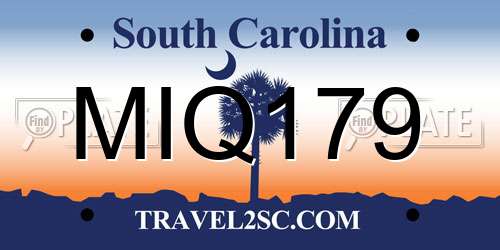 MIQ179 South Carolina License Plate