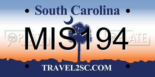 MIS194 South Carolina License Plate