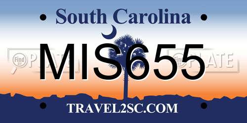 MIS655 South Carolina License Plate