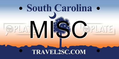 MISC South Carolina License Plate