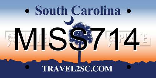 MISS714 South Carolina License Plate