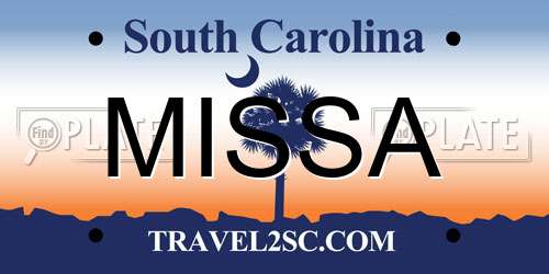 MISSA South Carolina License Plate