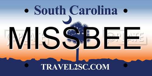 MISSBEE South Carolina License Plate