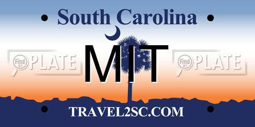 MIT South Carolina License Plate