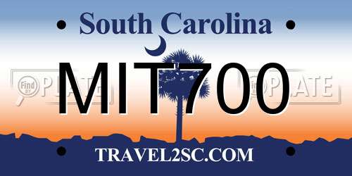 MIT700 South Carolina License Plate
