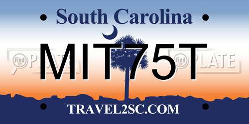 MIT75T South Carolina License Plate