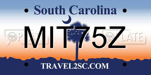 MIT75Z South Carolina License Plate