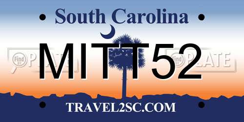 MITT52 South Carolina License Plate