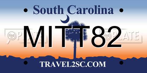 MITT82 South Carolina License Plate