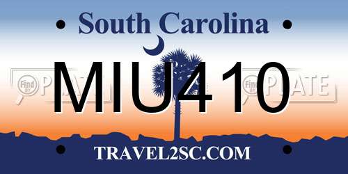 MIU410 South Carolina License Plate