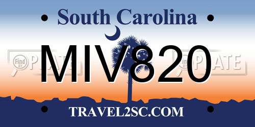 MIV820 South Carolina License Plate