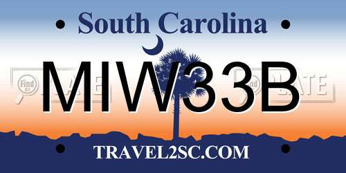 MIW33B South Carolina License Plate