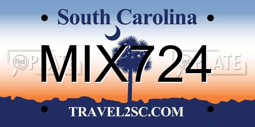 MIX724 South Carolina License Plate