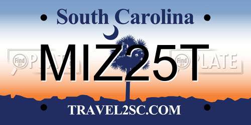 MIZ25T South Carolina License Plate