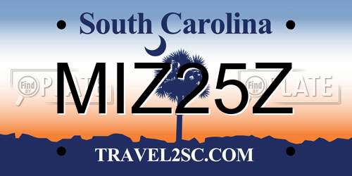 MIZ25Z South Carolina License Plate